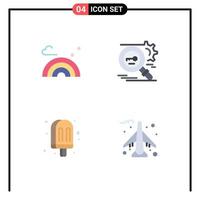 User Interface Pack of 4 Basic Flat Icons of nature drink wave research ice cream Editable Vector Design Elements