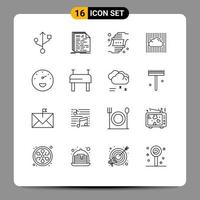 16 Creative Icons Modern Signs and Symbols of gauge secure gesture sky cloud Editable Vector Design Elements