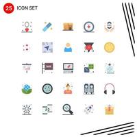 Modern Set of 25 Flat Colors Pictograph of fast ux ecommerce ui element Editable Vector Design Elements