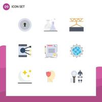 9 Universal Flat Colors Set for Web and Mobile Applications agreement phone delivery mobile connect Editable Vector Design Elements