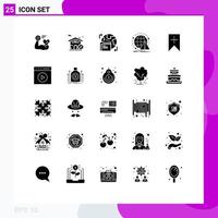 Pack of 25 Modern Solid Glyphs Signs and Symbols for Web Print Media such as plus virus world computer antivirus Editable Vector Design Elements