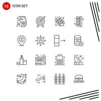 16 Outline concept for Websites Mobile and Apps ecommerce pencil diet line creative Editable Vector Design Elements