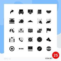 Solid Glyph Pack of 25 Universal Symbols of resources hunting user human employee Editable Vector Design Elements