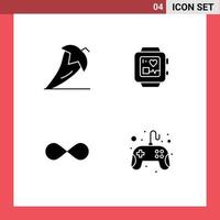 4 Universal Solid Glyphs Set for Web and Mobile Applications chili blockchain pepper handwatch cryptocurrency Editable Vector Design Elements