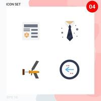 4 Flat Icon concept for Websites Mobile and Apps basic building document tie foam Editable Vector Design Elements