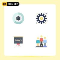 4 Flat Icon concept for Websites Mobile and Apps analysis classroom logistic gear board Editable Vector Design Elements