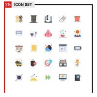 Universal Icon Symbols Group of 25 Modern Flat Colors of bucket comet residence asteroid laptop Editable Vector Design Elements