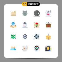 16 Thematic Vector Flat Colors and Editable Symbols of folder connection halloween globe spray Editable Pack of Creative Vector Design Elements
