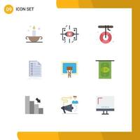 Modern Set of 9 Flat Colors Pictograph of statement file boat excel rescue Editable Vector Design Elements