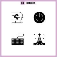 User Interface Solid Glyph Pack of modern Signs and Symbols of android power human ecology keyboard Editable Vector Design Elements