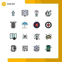 Set of 16 Modern UI Icons Symbols Signs for wifi juice support blender digital Editable Creative Vector Design Elements