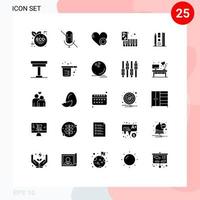 Universal Icon Symbols Group of 25 Modern Solid Glyphs of online scale switch pen instrument Editable Vector Design Elements