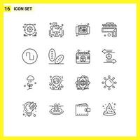 16 Creative Icons Modern Signs and Symbols of sound level camera height view Editable Vector Design Elements