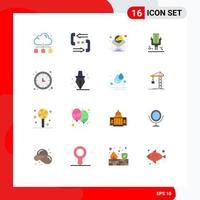 16 Flat Color concept for Websites Mobile and Apps time recording phone professional mic Editable Pack of Creative Vector Design Elements