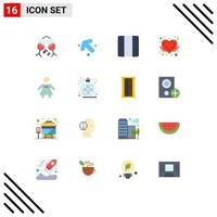 16 Flat Color concept for Websites Mobile and Apps ball people horizontal bow tie like Editable Pack of Creative Vector Design Elements