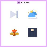 Modern Set of 4 Flat Icons and symbols such as end satelite next sun space Editable Vector Design Elements