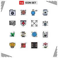 Set of 16 Modern UI Icons Symbols Signs for envelope online shop avatar device markup Editable Creative Vector Design Elements