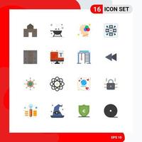 16 Universal Flat Color Signs Symbols of delivery play grill game color Editable Pack of Creative Vector Design Elements