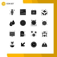 16 Creative Icons Modern Signs and Symbols of protect love monitoring insurance celebration Editable Vector Design Elements