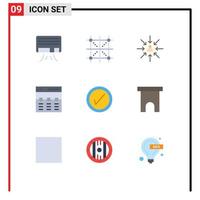 Modern Set of 9 Flat Colors and symbols such as interface hero candidate header selection Editable Vector Design Elements