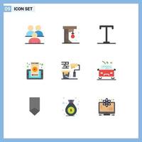 Universal Icon Symbols Group of 9 Modern Flat Colors of roller cell play phone web page Editable Vector Design Elements