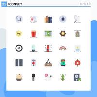 25 User Interface Flat Color Pack of modern Signs and Symbols of find document data analysis beliefs Editable Vector Design Elements