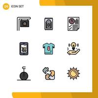 Stock Vector Icon Pack of 9 Line Signs and Symbols for kit basket page shopping device Editable Vector Design Elements