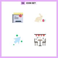 Group of 4 Flat Icons Signs and Symbols for copy arrow right easter right Editable Vector Design Elements