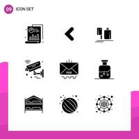 Set of 9 Modern UI Icons Symbols Signs for wifi iot chopper internet of things food Editable Vector Design Elements