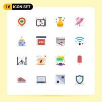 16 User Interface Flat Color Pack of modern Signs and Symbols of global process love valentine gender test Editable Pack of Creative Vector Design Elements