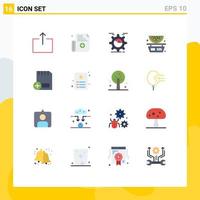 Universal Icon Symbols Group of 16 Modern Flat Colors of computers add seo watermelon fruits Editable Pack of Creative Vector Design Elements
