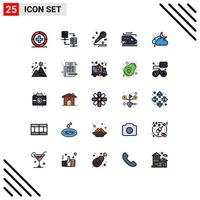 25 iconos creativos signos y símbolos modernos de túnel nublado compartir transporte hobby elementos de diseño vectorial editables vector