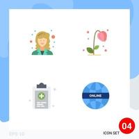 Flat Icon Pack of 4 Universal Symbols of academic medical scientist nature test Editable Vector Design Elements