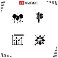 4 iconos creativos signos y símbolos modernos de análisis indio india medir gráficos elementos de diseño vectorial editables vector