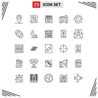 Universal Icon Symbols Group of 25 Modern Lines of cosmetics audio back to school fm education Editable Vector Design Elements