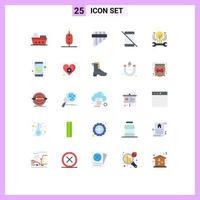 Editable Vector Line Pack of 25 Simple Flat Colors of engineering phone flute pc devices Editable Vector Design Elements