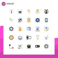 Group of 25 Flat Colors Signs and Symbols for cooking invitation disorder greeting mail Editable Vector Design Elements
