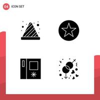 Pack of creative Solid Glyphs of cone side by side traffic cone star gender Editable Vector Design Elements