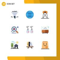 9 Creative Icons Modern Signs and Symbols of earrings search defense scan war Editable Vector Design Elements