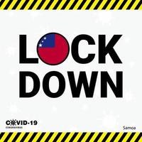 Coronavirus Samoa Lock DOwn Typography with country flag Coronavirus pandemic Lock Down Design vector