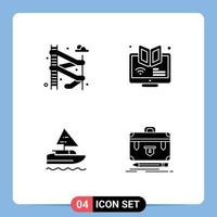 conjunto de iconos de interfaz de usuario modernos símbolos signos para barco deslizante elearning webinar elementos de diseño vectorial editables indios vector