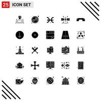 Solid Glyph Pack of 25 Universal Symbols of decline sketch astrology grid architect Editable Vector Design Elements