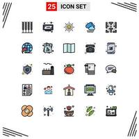 Set of 25 Modern UI Icons Symbols Signs for play fun light maze rain Editable Vector Design Elements
