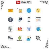 16 Universal Flat Colors Set for Web and Mobile Applications symbol game internet sport golfball Editable Pack of Creative Vector Design Elements