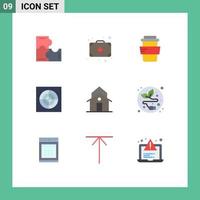 9 Creative Icons Modern Signs and Symbols of tower house study church fan Editable Vector Design Elements