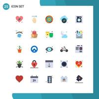 Universal Icon Symbols Group of 25 Modern Flat Colors of checklist check gear tick process Editable Vector Design Elements