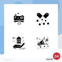 Modern Set of 4 Solid Glyphs and symbols such as beauty mosque spa omega help Editable Vector Design Elements