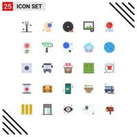 25 Flat Color concept for Websites Mobile and Apps document search cd photo storage device Editable Vector Design Elements