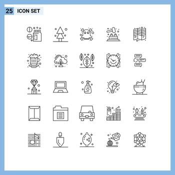 Editable Vector Line Pack of 25 Simple Lines of print flyer dangerous brochure game Editable Vector Design Elements