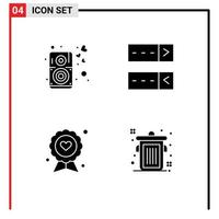 Pack of Modern Solid Glyphs Signs and Symbols for Web Print Media such as heart father speaker protect label Editable Vector Design Elements
